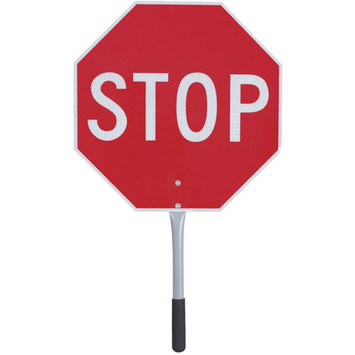 456 Panneau d'arr&ecirc;t/ralentissement de circulation, 18" x 18", Plastique ondul&eacute;, Anglais Southpoint Industrial Supply