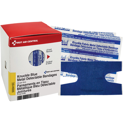 Knuckle Blue Detectable Bandages, Knuckle, Fabric Metal Detectable, Sterile Southpoint Industrial Supply
