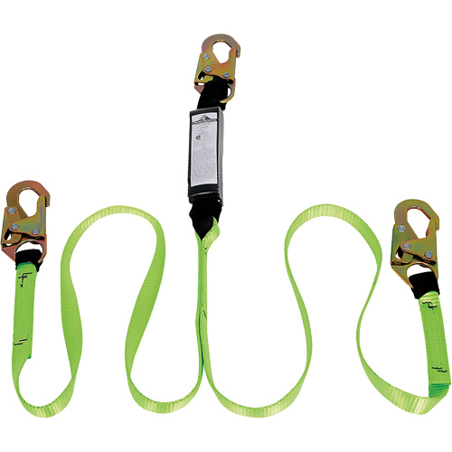 SA-54000-4 Shock Absorbing Lanyard, 4', Snap Hook Center, Snap Hook Leg Ends, Polyester Southpoint Industrial Supply