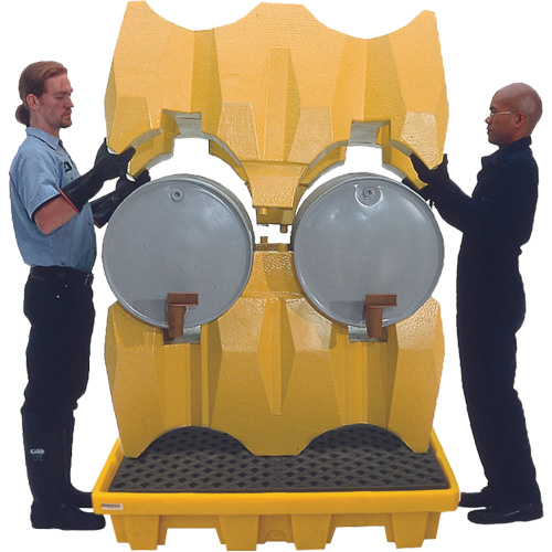 Ultra-Drum Rack 4-Drum Containment System without Drain, 53" L x 53" W x 77.8" H, 3000 US gal. Capacity Southpoint Industrial Supply