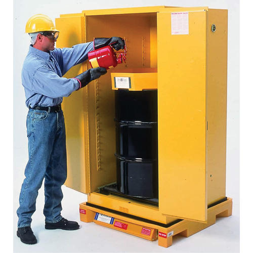 Single Drum Ultra-Safety Cabinet Bladder System, 37,8" lo x 37,8" la x 6,3" h, Capacit&eacute; de charge 1500 lb Southpoint Industrial Supply