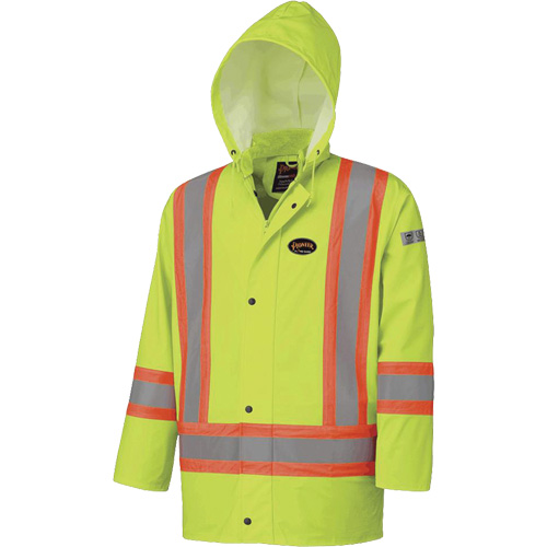 5894 Veste imperm&eacute;able r&eacute;sistant &agrave; la flamme, 2T-Grand, Jaune lime haute visibilit&eacute; Southpoint Industrial Supply