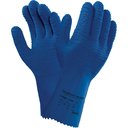 Alphatec&reg; 62-401 Gloves, Size 7, 12.6" L, Rubber Latex, Cotton Inner Lining Southpoint Industrial Supply