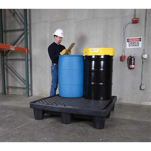 4-Drum Economy Ultra-Spill Pallet&reg;, 66 US gal. Spill Capacity, 53" x 53" x 11.8" Southpoint Industrial Supply