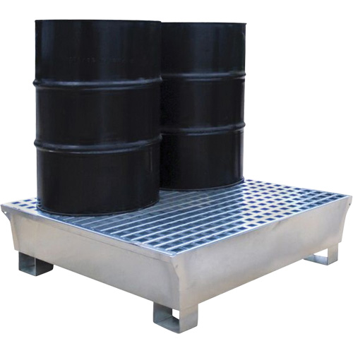 2-Drum Steel Ultra-Spill Pallet&reg;, 68 US gal. Spill Capacity, 47.2" x 31.4" x 17.4" Southpoint Industrial Supply