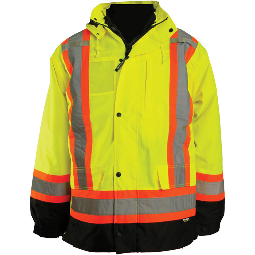 7-in-1 Jacket, Polyester, High Visibility Orange, 3X-Large Southpoint Industrial Supply