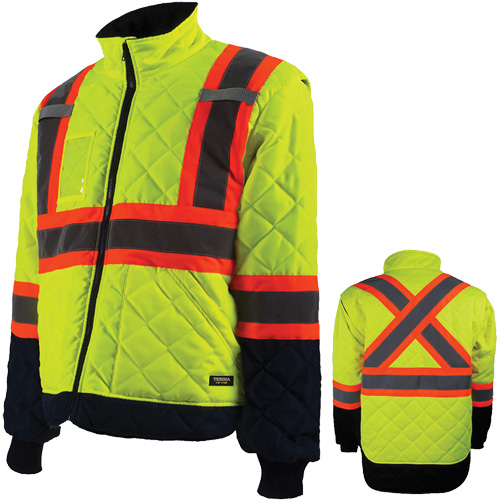Manteau pour installations frigorifiques, Polyester, Orange haute visibilit&eacute;, T-Grand Southpoint Industrial Supply