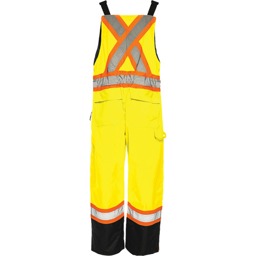 TO1 Winter Traffic Overalls, Polyester, Small, Black/High Visibility Lime-Yellow Southpoint Industrial Supply