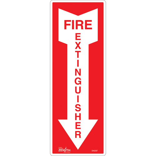 Enseigne Fire Extinguisher, 5" x 14", Vinyle, Anglais avec pictogramme Southpoint Industrial Supply