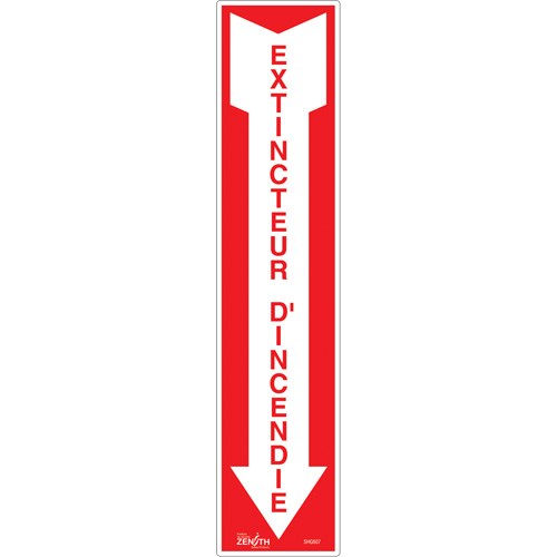 "Extincteur d'incendie" Sign, 4" x 18", Vinyl, French with Pictogram Southpoint Industrial Supply