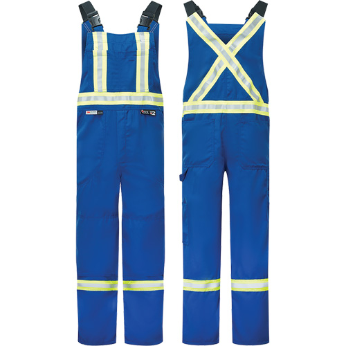 Westex&reg; DH Antistatic 6.5 oz. Flame Resistant Bib Pants, Small, Royal Blue Southpoint Industrial Supply