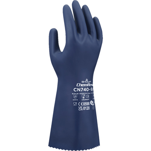 CN740 Chemical-Resistant Gloves, Size Small/7, 13" L, Nitrile, 15-mil Southpoint Industrial Supply