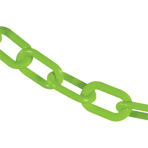 Chaîne de s&eacute;curit&eacute; en plastique robuste, Vert, Maillon de 2", 100' de long Southpoint Industrial Supply