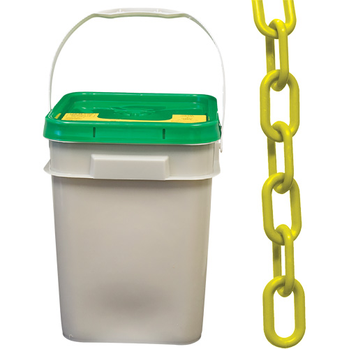 Heavy-Duty Plastic Safety Chain, Yellow, 2" Link, 120' Length Southpoint Industrial Supply