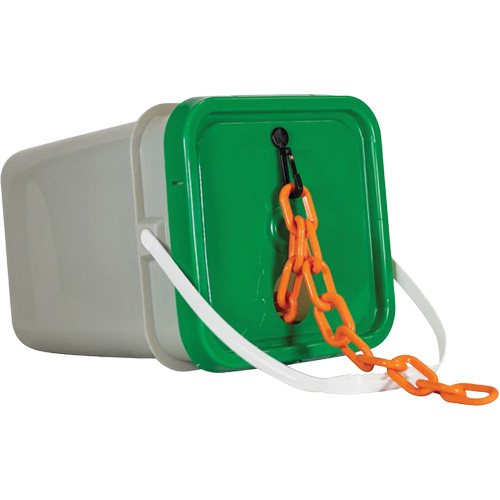 Chaîne de s&eacute;curit&eacute; en plastique robuste, Orange, Maillon de 2", 120' de long Southpoint Industrial Supply