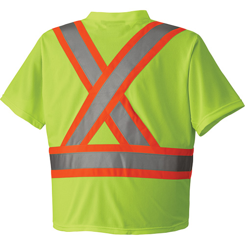 6989 Traffic Micro Mesh T-Shirt, X-Small, High Visibility Lime-Yellow Southpoint Industrial Supply
