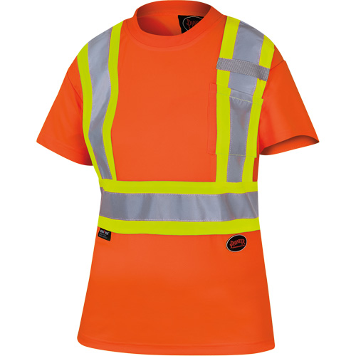 6948 T-shirt de s&eacute;curit&eacute; en il-de-perdrix pour femme, Polyester, T-petit, Orange haute visibilit&eacute; Southpoint Industrial Supply