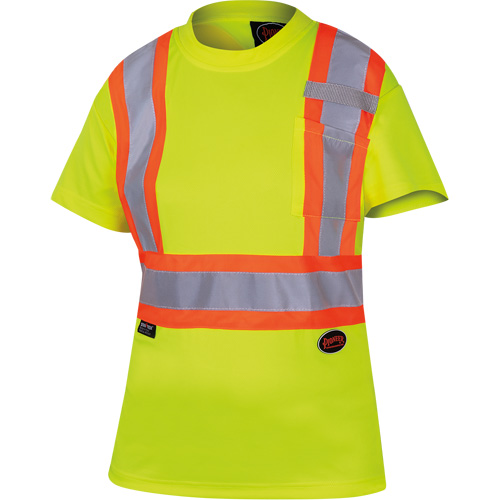 6949 T-shirt de s&eacute;curit&eacute; en il-de-perdrix pour femme, Polyester, T-petit, Jaune lime haute visibilit&eacute; Southpoint Industrial Supply