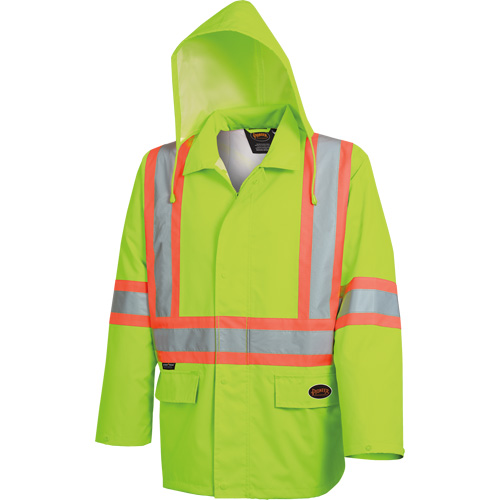 5628 Manteau de s&eacute;curit&eacute; imperm&eacute;able The Rock, Polyester/Polyur&eacute;thane, Jaune lime haute visibilit&eacute;, Petit Southpoint Industrial Supply