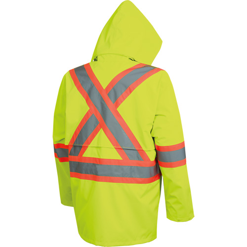 5628 Manteau de s&eacute;curit&eacute; imperm&eacute;able The Rock, Polyester/Polyur&eacute;thane, Jaune lime haute visibilit&eacute;, Petit Southpoint Industrial Supply