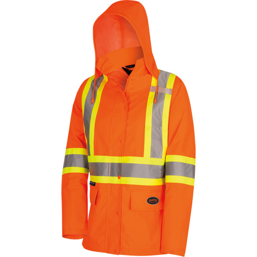 5626W Parka matelass&eacute; de s&eacute;curit&eacute; 300D The Rock, Polyester/Polyur&eacute;thane, Orange haute visibilit&eacute;, T-petit Southpoint Industrial Supply