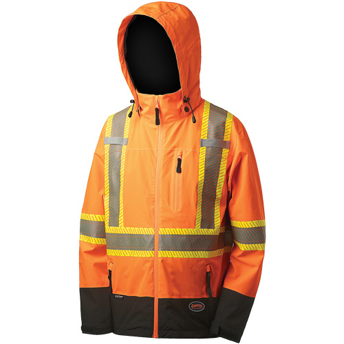 5220 Manteau de s&eacute;curit&eacute; imperm&eacute;able &agrave; coquille souple de premi&egrave;re qualit&eacute;, Polyester, Orange haute visibilit&eacute;, 2T-Grand Southpoint Industrial Supply