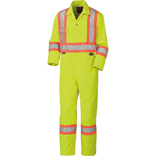 5512T High-Visibility Coveralls, 40 (Tall), High Visibility Lime-Yellow Southpoint Industrial Supply