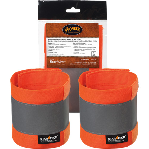 140A High-Visibility Orange Adjustable 14" X 4" Reflective Armband Southpoint Industrial Supply