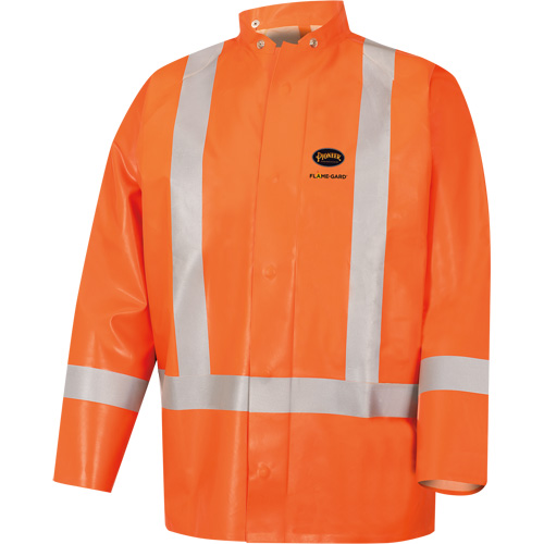 5990J Super Heavy-Duty FR/Arc Resistant Safety Rain Jacket, Small, High Visibility Orange, 11 cal/cm² Southpoint Industrial Supply