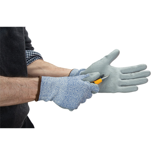 Gants &eacute;lastiques &eacute;cologiques r&eacute;sistants &agrave; la coupe, Taille 8, Calibre 13, Rev&ecirc;tement Polyur&eacute;thane, Enveloppe en PEHP/rPET, ASTM ANSI niveau A2 Southpoint Industrial Supply