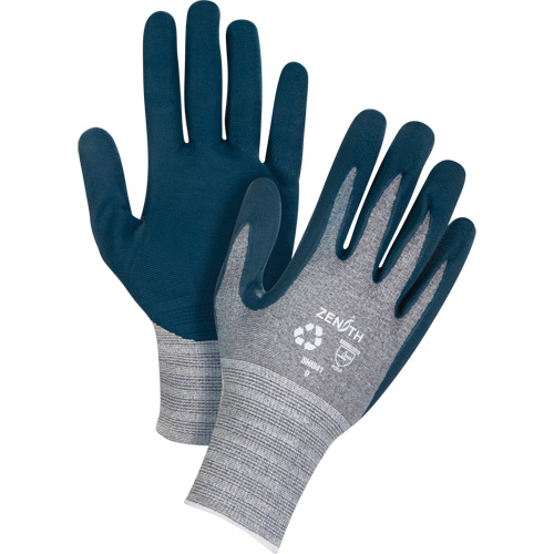 Eco-Friendly Lightweight Coated Gloves, 8, Foam Nitrile Coating, 15 Gauge, Polyester/RPET Shell Southpoint Industrial Supply