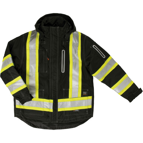 Manteau de s&eacute;curit&eacute; 4-en-1 en tissu ind&eacute;chirable, Polyester, Noir, T-petit Southpoint Industrial Supply