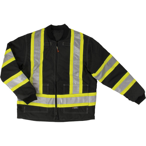 Manteau de s&eacute;curit&eacute; 4-en-1 en tissu ind&eacute;chirable, Polyester, Noir, T-petit Southpoint Industrial Supply