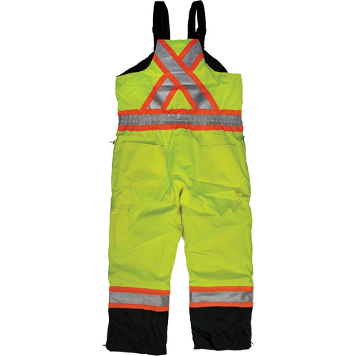 Ripstop Insulated Safety Bib Overall, Polyester, X-Small, High Visibility Lime-Yellow Southpoint Industrial Supply