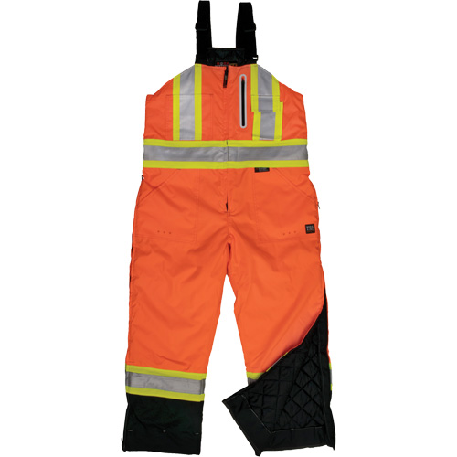 Ripstop Insulated Safety Bib Overall, Polyester, X-Small, High Visibility Orange Southpoint Industrial Supply
