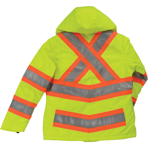 Womens Insulated Flex Safety Jacket, Polyester, High Visibility Lime-Yellow, Large Southpoint Industrial Supply
