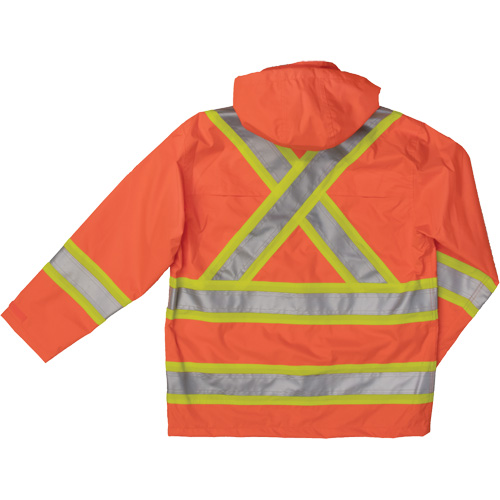 Manteau de s&eacute;curit&eacute; imperm&eacute;able en tissu ind&eacute;chirable Ripstop, Polyester, Moyen, Orange haute visibilit&eacute; Southpoint Industrial Supply