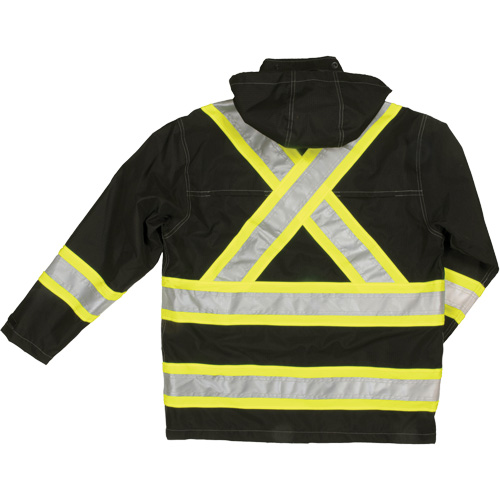 Manteau de s&eacute;curit&eacute; imperm&eacute;able en tissu ind&eacute;chirable Ripstop, Polyester, 2T-Grand, Noir Southpoint Industrial Supply