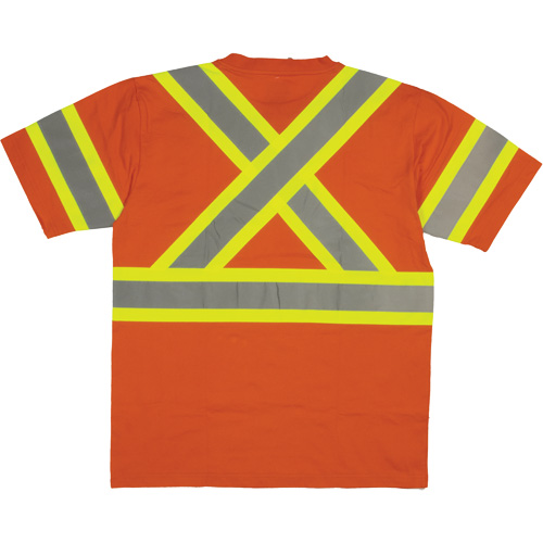Short Sleeve Safety T-Shirt, Cotton, X-Small, High Visibility Orange Southpoint Industrial Supply