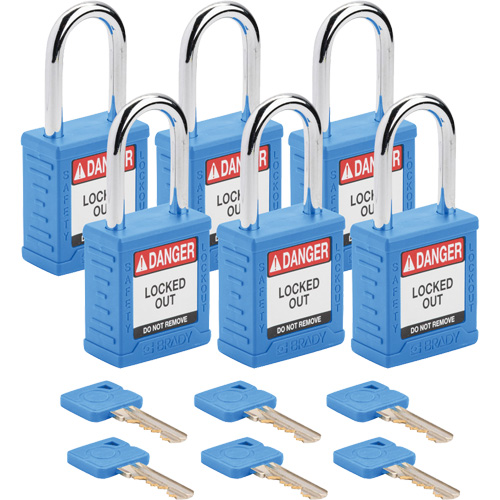 Velocity Lockout Padlocks, Blue, Keyed Alike, Nylon, 1-1/2" Width Southpoint Industrial Supply
