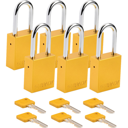 Lockout Padlock, Safety Padlock, Keyed Different, Aluminum, 1-1/2" Width Southpoint Industrial Supply
