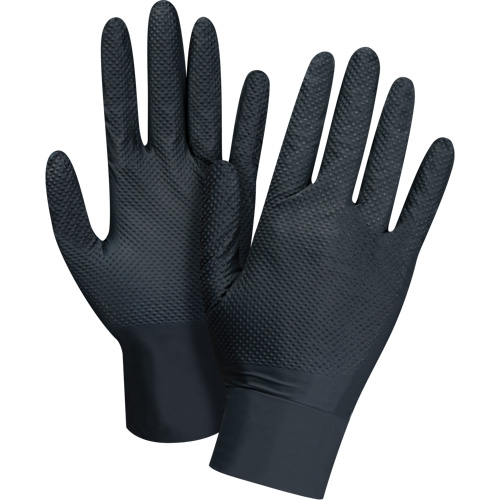 Gants d'examen de poids lourd &agrave; prise tactile, Petit, Nitrile, 8 mils, Sans poudre, Noir Southpoint Industrial Supply
