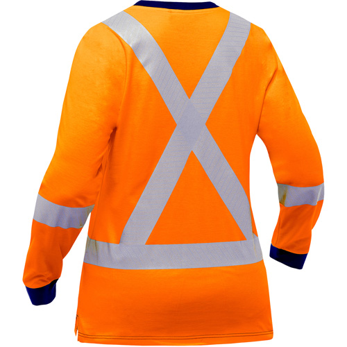 Chemise &agrave; manches longues et X au dos Bisley pour femmes, Poly-coton, Petit, Orange haute visibilit&eacute; Southpoint Industrial Supply
