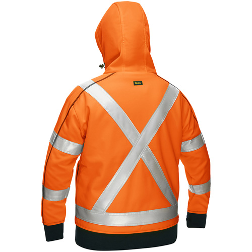 Coton ouat&eacute; doubl&eacute; de sherpa avec capuchon &agrave; fermeture &eacute;clair compl&egrave;te et X au dos Bisley pour femmes, 3T-Grand, Orange haute visibilit&eacute; Southpoint Industrial Supply