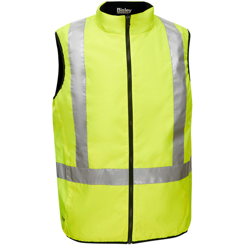 Veste bouffante r&eacute;versible avec X au dos Bisley, Jaune lime haute visibilit&eacute;, T-Grand, Polyester Southpoint Industrial Supply