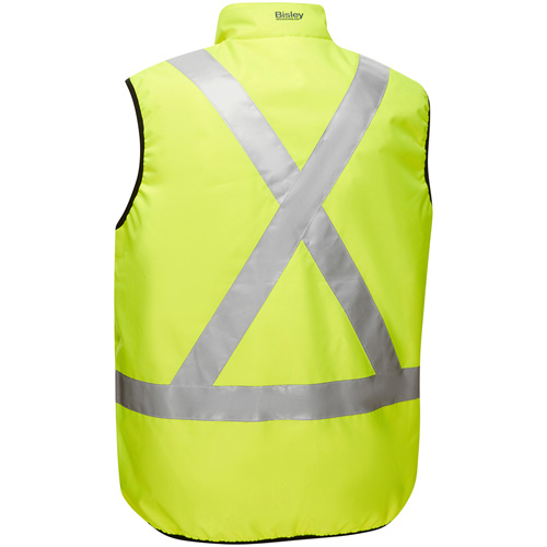 Veste bouffante r&eacute;versible avec X au dos Bisley, Jaune lime haute visibilit&eacute;, T-Grand, Polyester Southpoint Industrial Supply