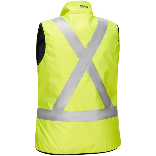 Veste bouffante, enveloppante et r&eacute;versible avec X au dos Bisley pour femmes, Jaune lime haute visibilit&eacute;, 3T-Grand, Polyester Southpoint Industrial Supply