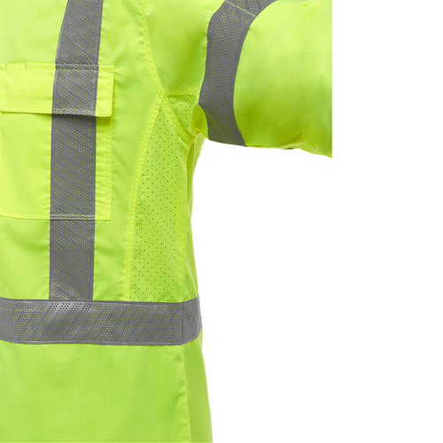 Chemise de travail &agrave; manches longues et X au dos Bisley avec X-Airflow, Poly-coton, Petit, Jaune lime haute visibilit&eacute; Southpoint Industrial Supply