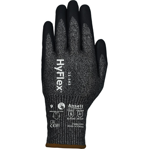 Gants r&eacute;sistants &agrave; la coupe HYFLEX 11-543, Taille 6, Calibre 13, Rev&ecirc;tement Nitrile, Enveloppe en Nylon/Acier inoxydable/PEHP/Spandex, ASTM ANSI niveau A7/EN 388 niveau F Southpoint Industrial Supply