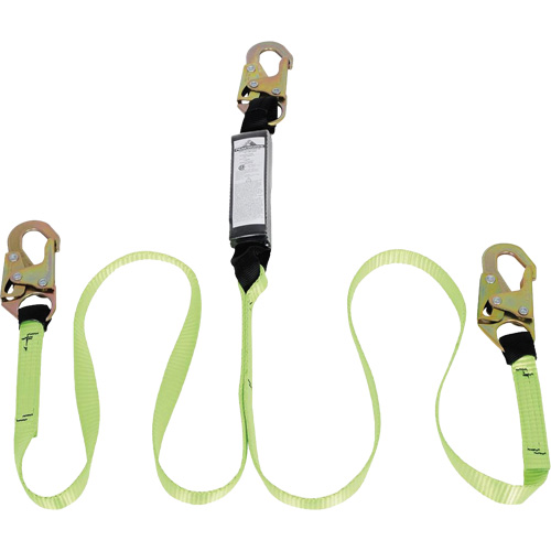 SA-54000-6 Shock Absorbing Lanyard, 6', Snap Hook Center, Snap Hook Leg Ends, Polyester Southpoint Industrial Supply